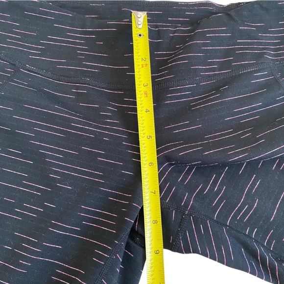 Zella live in pink cropped leggings mesh panels black horizontal stripes S small - Picture 4 of 9